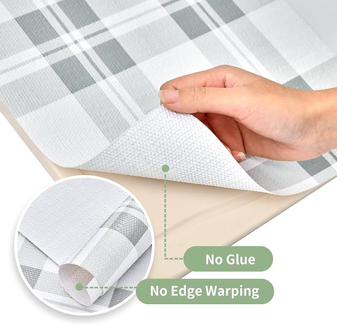 Drawer and Shelf Liner for Kitchen Cabinet: 17 in X 20 Ft Non Slip Waterproof Shelf Paper Non Adhesive Refrigerator Liners Light Grey Lattice Easy Liners for Bathroom - Image 9