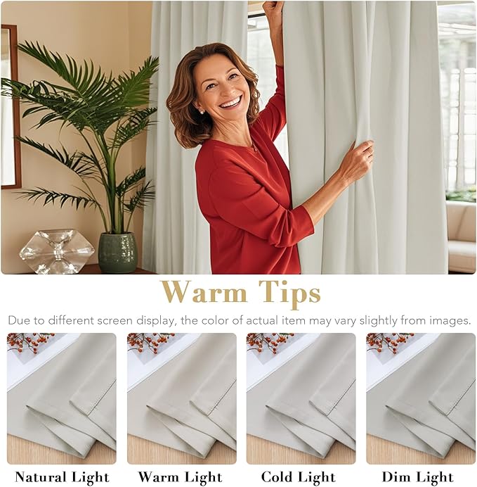 H.VERSAILTEX Blackout Curtains Thermal Insulated Window Treatment Panels Room Darkening Blackout Drapes for Living Room Back Tab/Rod Pocket Bedroom Draperies (2 Panels, Pale Oak, 52 x 72 Inch) - Image 3