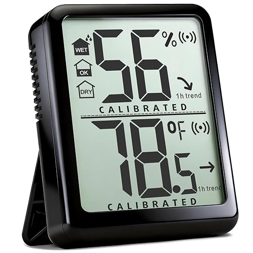 Antonki Room Thermometer Small Hygrometer Indoor Humidity Monitor Sensor, Digital Temperature and Humidity Meter Gauge for Home, Baby Nursery, Reptile, Greenhouse - Battery Included by Antonki