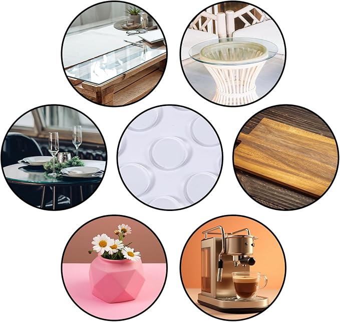 30 PCS Glass Table Top Anti Slip Bumpers, Round Glass Table Top Bumpers, Anti Slip Pads, Kitchen Cabinets, Non-Adhesive Rubber Spacers Dots, Laptop 2mm Thickness - Image 4