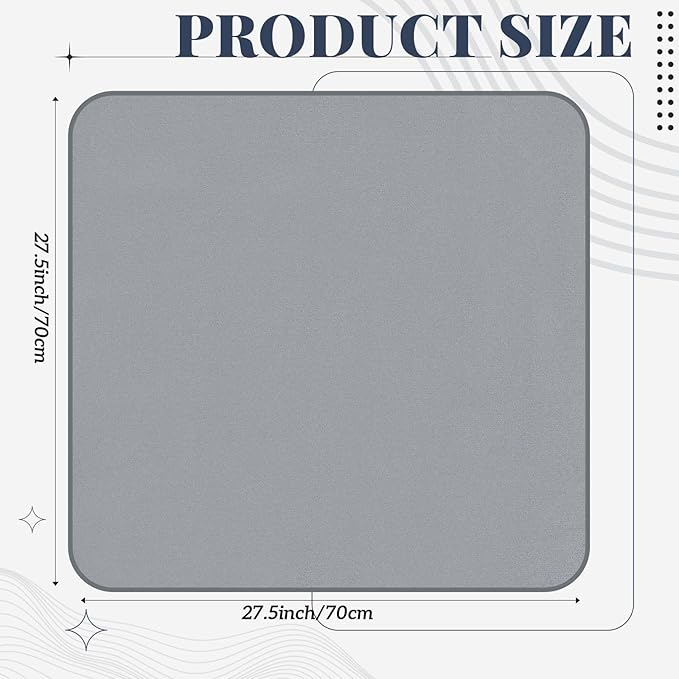 1 Pcs Couples Waterproof Mat Lover Reusable Stainproof Blanket Quiet Easy Use Mattress Protector for Adult Multi Functional Bed Sheet Couple Pleasure Comfort (27.5 x 27.5 in,Grey) - Image 2