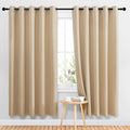 NICETOWN Blackout Curtains Panels for Living Room, 2 Panels, 66 x 70 Inch, Biscotti Beige, 3 Pass Microfiber Noise Reducing Thermal Insulated Solid Ring Top Blackout Window Drapes by NICETOWN