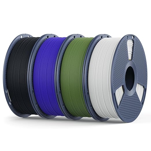 Matte PLA Filament 1.75mm, 4kg(8.8lbs) SUNLU 3D Printer Filament, Matte Surface Texture, No Clogging, Less Brittle, Black+White+Klein Blue+Olive Green by YOOPAI