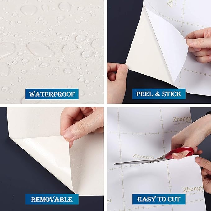 FunStick 36" x 200" Large Matte Cream White Wallpaper Peel and Stick White Contact Paper for Cabinets Self Adhesive Thick White Vinyl Removable Wall Paper Stick and Peel for Bedroom Walls Kitchen Desk - Image 4