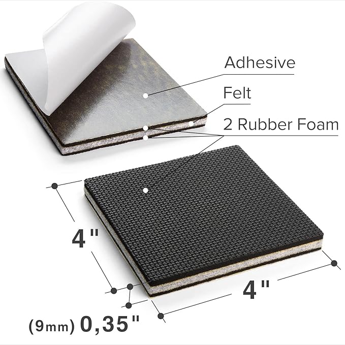 Non Slip Furniture Pads X-PROTECTOR - 8 PCS 4" - Premium Furniture Grippers! Rubber Feet Hardwood Floor Protectors for Furniture Legs - Couch Stoppers - Keep Your Furniture in Place Forever! - Image 3