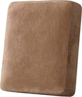 H.VERSAILTEX Velvet Stretch Couch Cushion Cover Plush Cushion Slipcover for Chair Cushion Furniture Protector Seat Cushion Sofa Cover (1 Piece Armchair Cushion Covers, Camel) by HVERSAILTEX