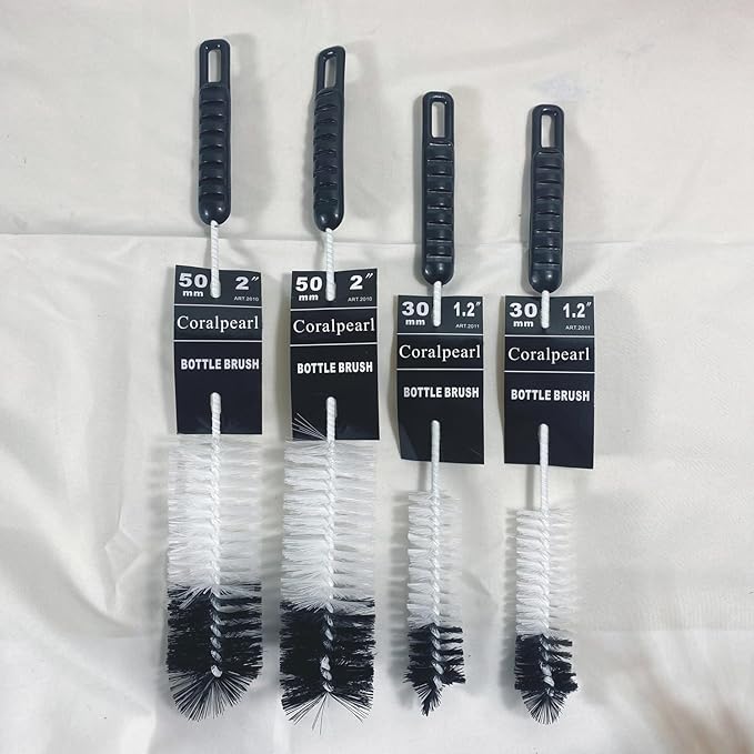 Coralpearl Bottle Brushes Thin Long Handle X 4, Utility Skinny Wire Cleaner Set Big Small, Bendable Flexible for Cleaning Narrow Neck Water, Beer, Wine, Baby Bottles, Pipes, Tubes, Hoses, and Flasks - Image 3