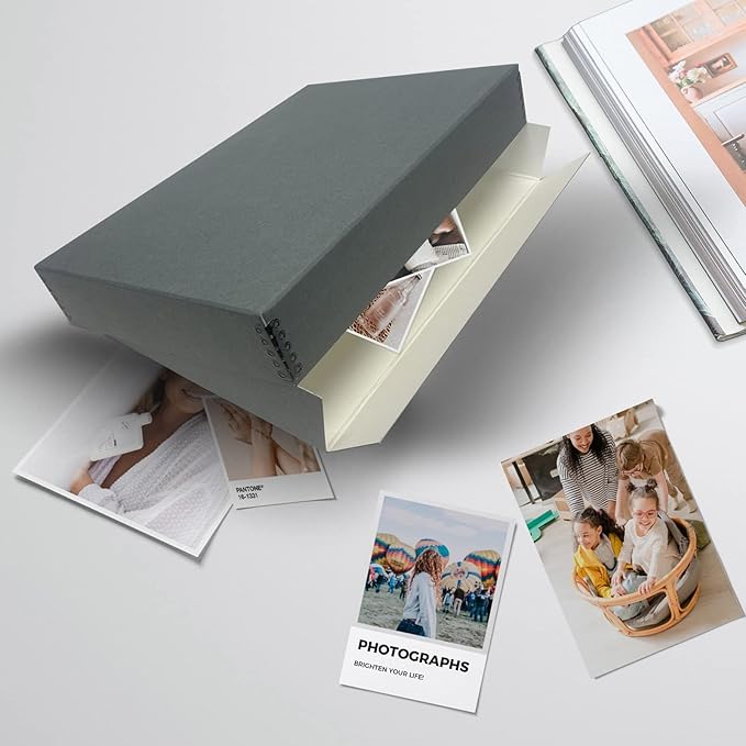 Lineco Museum Archival Storage Box, 11.75x18.25x3 in. Drop Front Design. Acid-Free with Metal Edge. Organize Photos, Pictures, Prints, Documents, Crafts, DIY. Gray, 2 Pack - Image 7