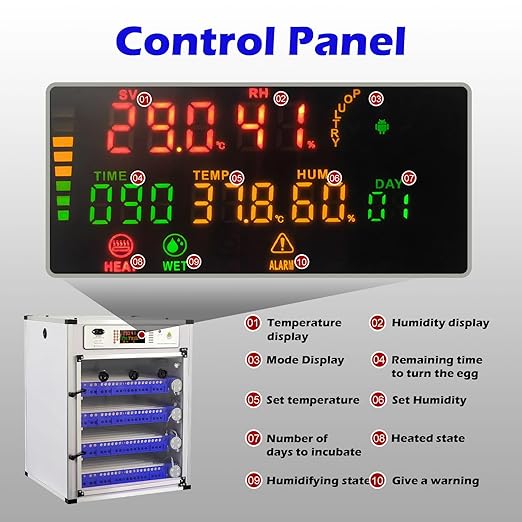 340 Eggs Incubator ，Automatic Incubator for Hatching Eggs, with Automatic Egg Turning and Temperature Humidity Control, Poultry Hatching Incubator for Chicken Duck Goose Quail Bird - Image 4