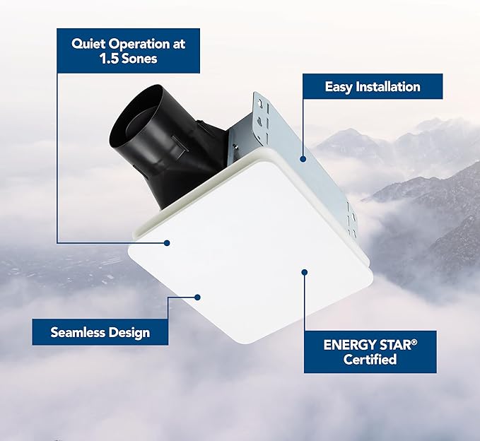 Broan-NuTone Bathroom Exhaust Fan Easy Retrofit without Attic Access, Quiet 1.5 Sones, Effective Ventilation at 80 CFM ENERGY STAR Certified Moisture and Odor Control - Image 2