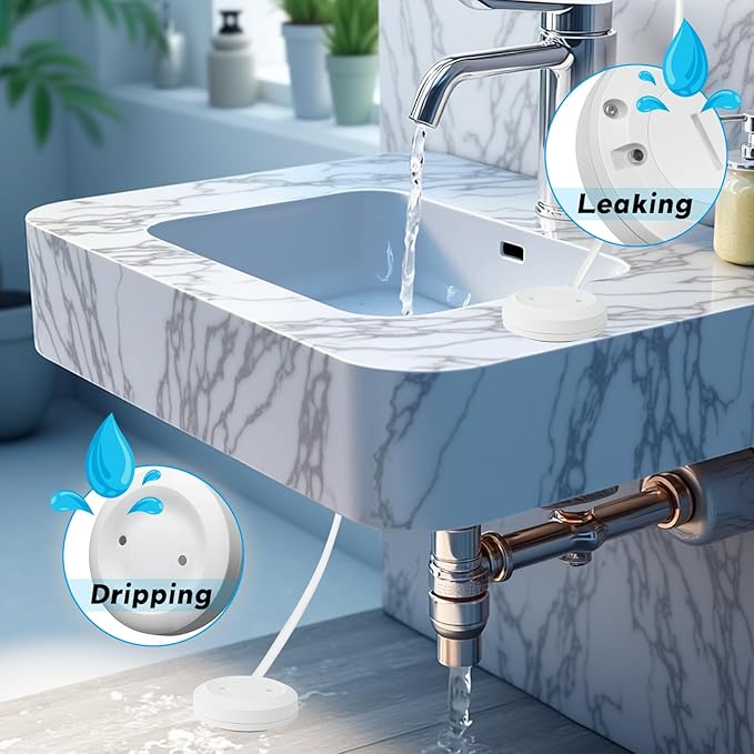 Smart Leak Detection Sensor - Water Leak Alarm with Real-Time Alerts for Home, Office & Basement Protection - Image 4