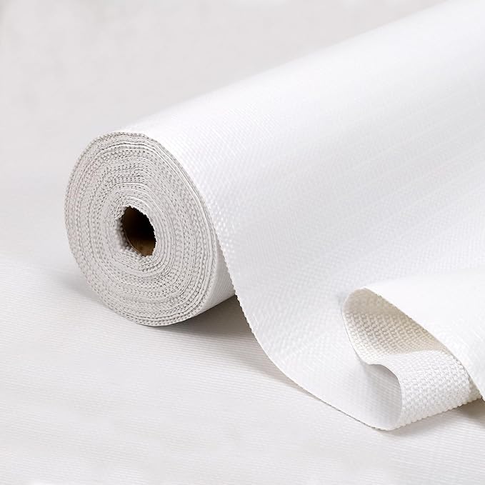 Shelf Liner and Cabinet Liner for Kitchen, Non-Slip Non-Adhesive Drawer Liners for Cabinets and Cupboard, Dresser, Shelves, Tool Box, Pantry, Thickened Easy Install, Strong Grip, 23.6in x 20FT, White by Insigoo