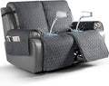 TAOCOCO 100% Waterproof Recliner Cover, Non-Slip Washable Reclining Couch Cover with Elastic Leg Straps, Furniture Protector for Dogs (Charcoal Gray, 2 Seater) by TAOCOCO