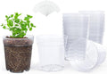 homenote Clear Nursery Pots for Plants,6.7 Inch Plant Pot for Planting Plastic Seedling with Drainage Holes Seed Starter Flower High Transparency with 20 Labels (15 Pack) by HOMENOTE