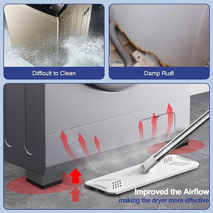 4Pcs Anti Vibration Pads for Washing Machine, Stops Washer Dryer Moving, Prevents Noise, Vibration Transfer, Antivibration Stabilizer Support Feet (Increase1.8in) - Image 4