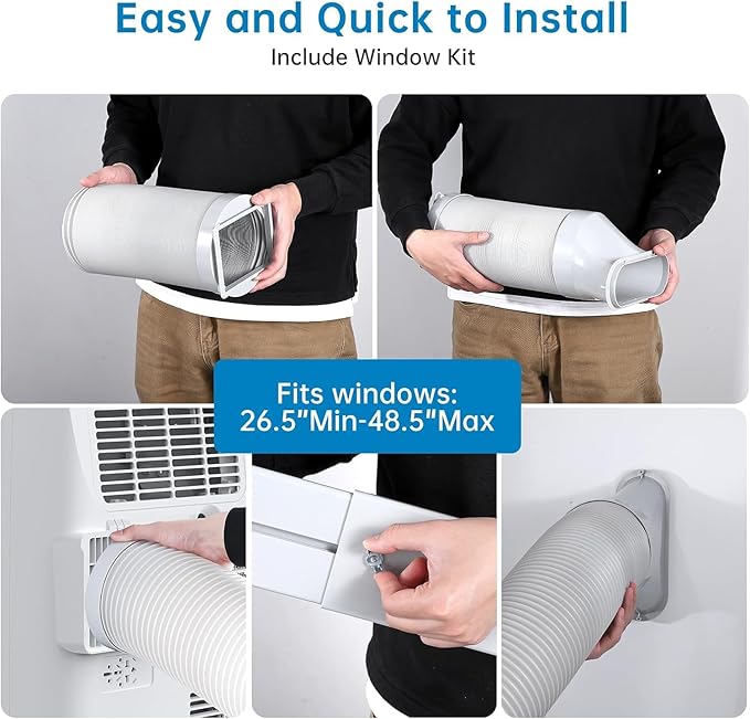 Portable Air Conditioner 14000 BTU for 750 Sq Ft 3-In-1 AC Unit with Cooling/Dehumidifier/Fan Modes, Remote, 24H Timer & Installation Kit for Home/Office/Dorm - Image 5