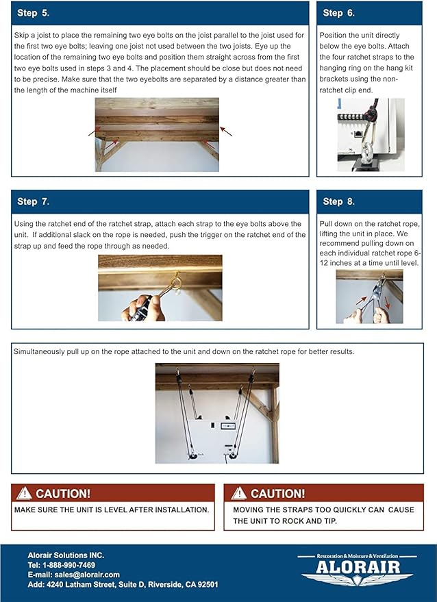 ALORAIR Hanging Kits for Crawl Space & Basement Dehumidifiers, Easy Way to Raise and Lower dehumidifier, Helps reduce noise and vibration of the unit - Image 5