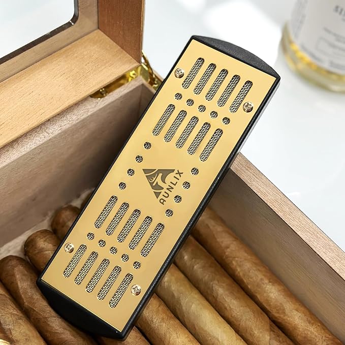 Cigare Humidifier for Cigar Humidor, Humidor Control Humidity at 70% RH, Cigar Humidification System for All Types Cigar Box, Cigar Humidor Humidifier fit 1-100 Cuban Cigar Accessories by AUNLIX