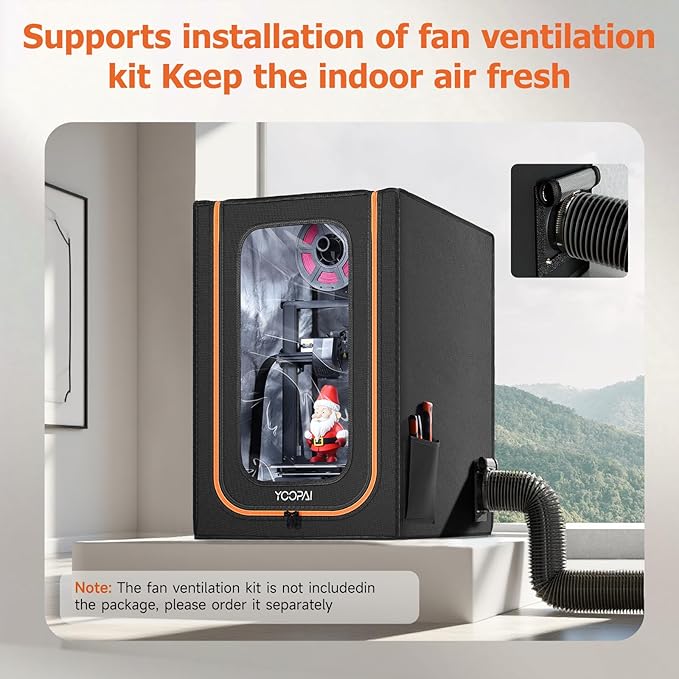 3D Printer Enclosure with LED Lighting, Fireproof Dustproof Tent Constant Temperature Protective Cover for Creality Ender 3 V3 SE/KE/Ender 3/Ender 3 Pro/Ender 3V2/Ender 3S1/Neo/Anycubic Elegoo, Medium - Image 4