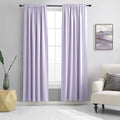 DONREN 108 inch Extra Length Curtains for Bedroom - Rod Pocket Smooth Tactility Room Darkening Window Panels for Patio (52 W x 108 L,Lavender,2 Pieces) by DONREN