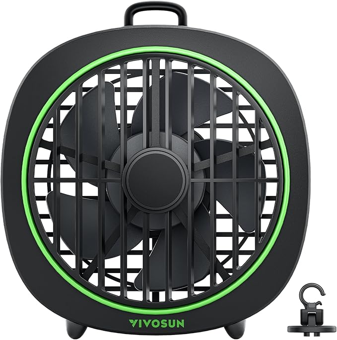 VIVOSUN AeroWave D4, 4” Grow Tent Clip Fan with Detachable Hook, 3-Speed Strong & Quiet Airflow, Adjustable Airflow Angle for Hydroponics, Circulation & Cooling, Black, 1-Pack by VIVOSUN