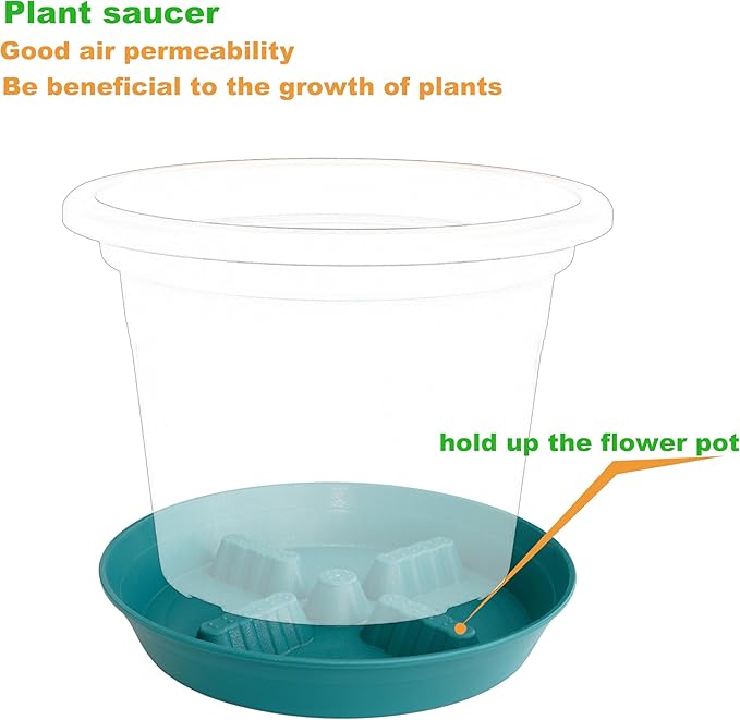 4 Pack Plant Saucer 8 inch, 10 12 14 17 inch, Plant Stand Plastic Plant Saucers for Indoors Outdoor, Heavy Duty Flower Planter Drip Trays for Pots, Pot Saucers for Plants, Grow Bags Saucers - Image 3