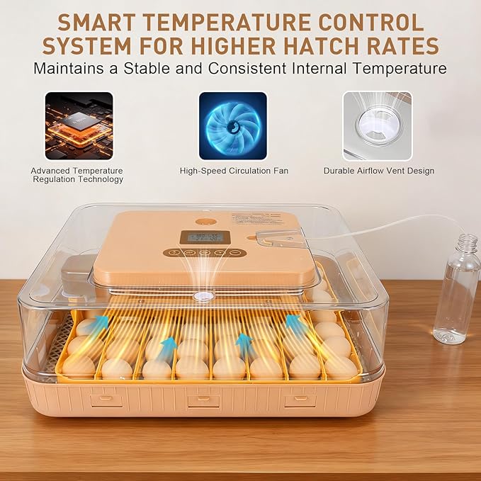 Master 56 Egg Incubator for Breeders, Fully Automated, Accurate Humidity & Temp Control, Chick Separator, Flexible Egg Spacing, Custom Incubation Days, Auto Turning & Auto Stop, Easy Monitoring - Image 2