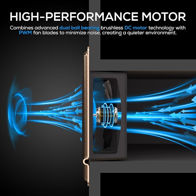 4"x10" Quiet Register Booster Fan - Energy Efficient HVAC Vent Booster Fan for Enhanced Home Airflow, Dimmable Display & Easy Installation-Airvent T4-12S - Image 6