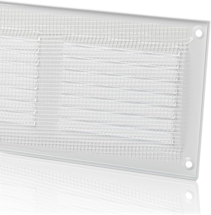 14x2 inch (Duct Opening) Vent Cover - White Ventilation Covers for Wall and Ceiling - Metal Return Grille - HVAC AC Air Vents Register for Indoor and Outdoor Use with Mesh - Image 6