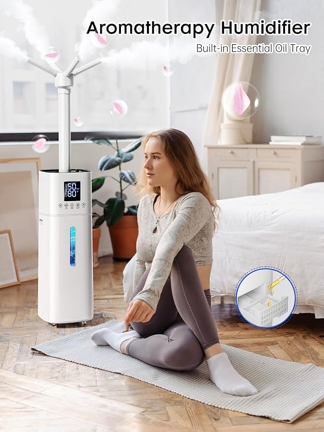 15L/4Gal Humidifier Large Room, 600mL/h Misting, 1200ft² Coverage, Auto Humidity Control, 72H Runtime, Top Fill, Aroma Diffuser, Sleep Mode, 12H Timer, Auto Shutoff Protection - Image 5