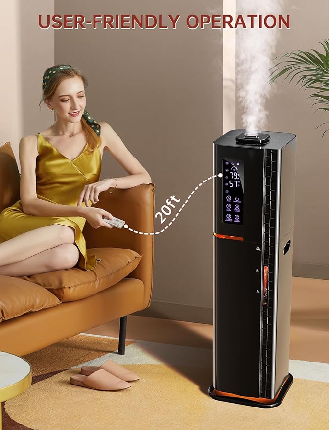 2.64Gal Humidifiers for Bedroom Large Room, Warm and Cool Mist up to 500ft², Top Fill Diffuser Ambient Light, 3 Mist Modes, 24H Timer, 35dB Quiet Humidifier for Home Office Plants - Image 9