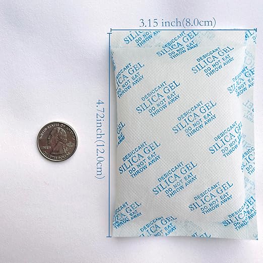 Silica Gel Packets,100 Gram 6 Packets Desiccant Packs, Moisture Absorbers, Rechargeable Silica Gel Car Dehumidifier, Reactivated Silica Gel Desiccant Packets, Safe Dehumidifier Bags for Storage - Image 3