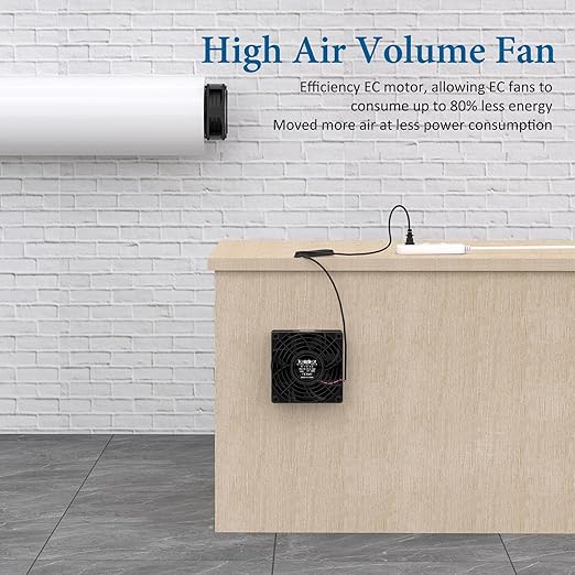 EC Axial Fan, Yeuzbur AC Vent Fan 110V 120V 240V Small Exhaust Fan 120mm x 38mm, for DIY Cooling Ventilation Exhaust Projects - Image 5