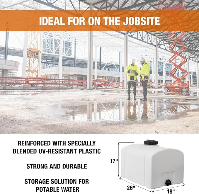 RomoTech 82123899 Polyethylene Domed Reservoir Water Tank, 26 gallon, Made In The USA Poly Tank For Water and Non-Flammable Liquids, Rust and Corrosion Proof - Image 6