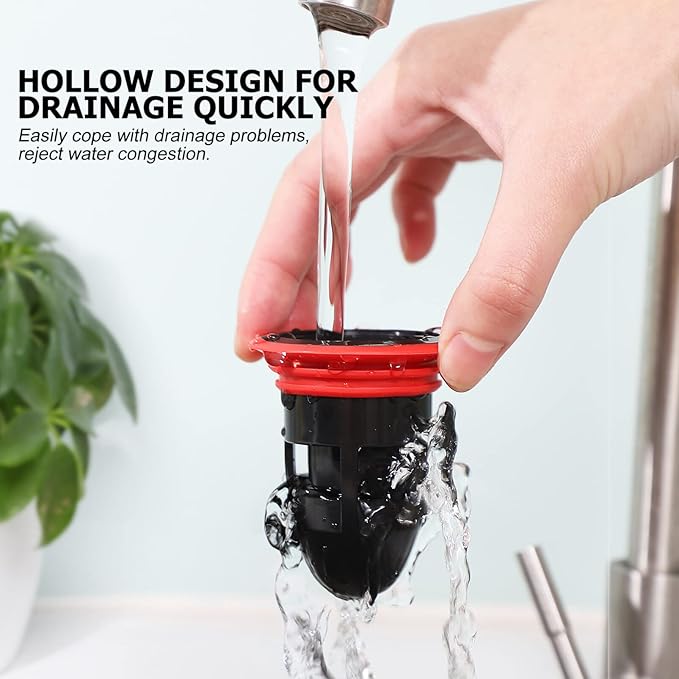 IMIKEYA Odor-Proof Shower Drain Plug, 2Pcs Shower Floor Drain Tub Hair Catcher Backflow Preventer Sewer Core Anti-Odor Plug for Kitchen Bathroom, Fits 1.5''-2'' ID Sewers, and Pipes - Image 3