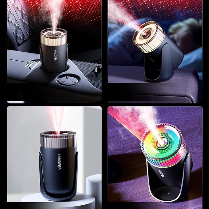 Humidifier with Starry Sky Projection, 360° Rotating Nozzle, Auto Shut-Off, USB-Powered (White) - Image 6