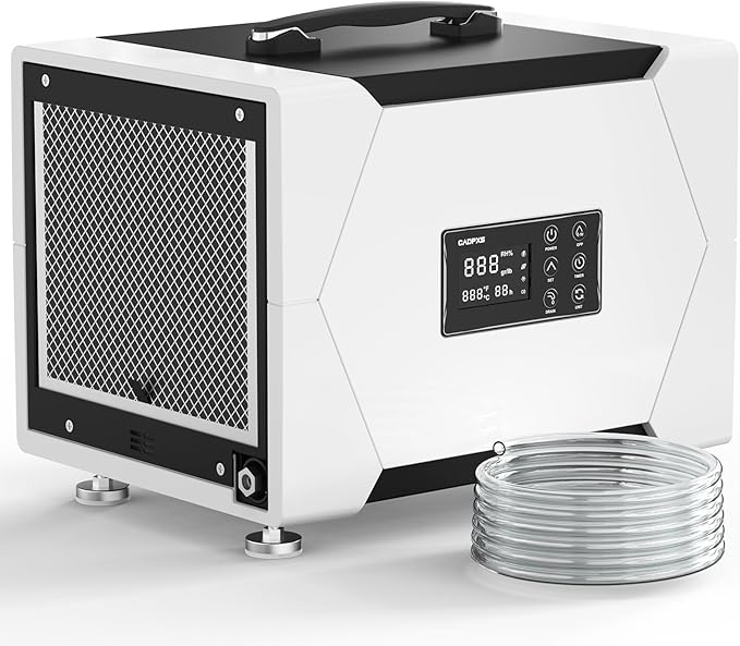 CADPXS Crawl Space Dehumidifier with Pump and Drain Hose, 80 Pint Crawlspace Dehumidifier for Commercial, Basement, Water Damage Use, Auto Defrost, Memory Start, cETL Certified, Up to 1000 Sq Ft by CADPXSGLOBALINC