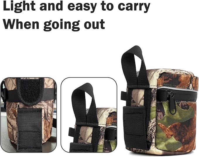 Camera Lens Case Lens Bag Compatible (3.15" x 3.15"(Nylon, Leaf)) - Image 5