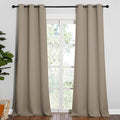 NICETOWN Patio Glass Door Blackout Curtains for Bedroom/Living Room, Privacy Panel Drapes for Dining Room and Guest Room (Taupe, 42 inches Wide x 95 inches Long, 1 Pair) by NICETOWN