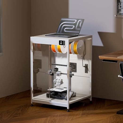 3D Printer Cabinet, 3D Printer Enclosure with Ventilation, Thermo-Hygrometer and LED Light, Effectively Noise Reduction, Fits 3D Printers Up to 23''W x 22.4''D x 25.4''H - Image 7