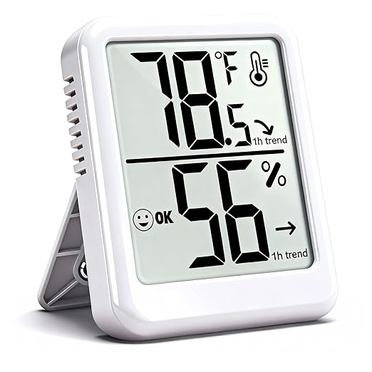Room Thermometer Indoor Hygrometer Humidity Meter Gauge Digital Temperature and Humidity Sensor Monitor for Home Office House Pets Plants - AAA Battery Included by Ayawiss