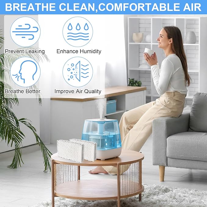 Marspark 36 Pack Humidifier Filters Replacement Compatible with Equate EQWF813 EQ-2119-UL RCM-832 RCM-832N PCWF813 Cool Mist Humidifiers Wick Filters - Image 4