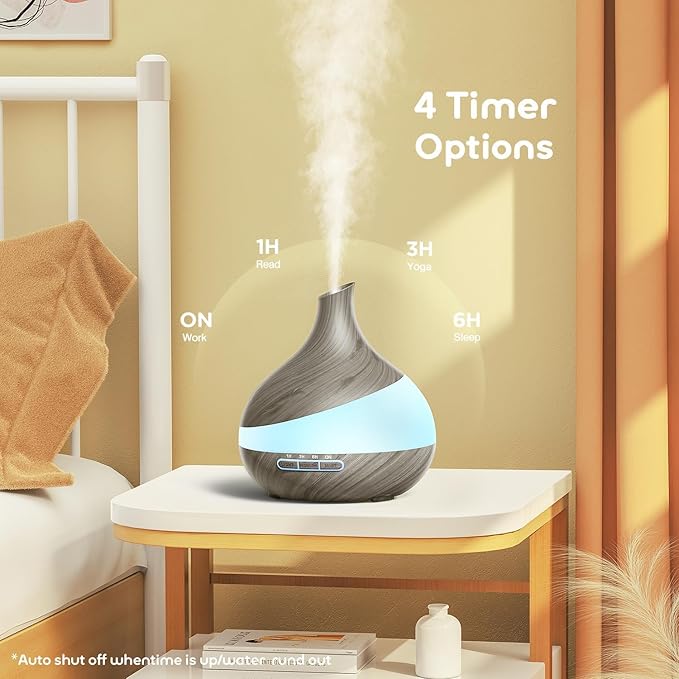 500ML Essential Oil Diffuser: Aroma Diffuser with Remote Control for Hotel Spa Yoga Room - Humidifiers for Bedroom with 14 Colors LED Night Light for Kids/Women Home Relaxation - Image 4