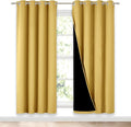 NICETOWN Bright Yellow Full Shade Curtain Panels, Pair of Energy Smart & Noise Blocking Out Blackout Drapes for Dining Room Window, Thermal Insulated Guest Room Lined Window Dressing, 52 x 72 inch by NICETOWN