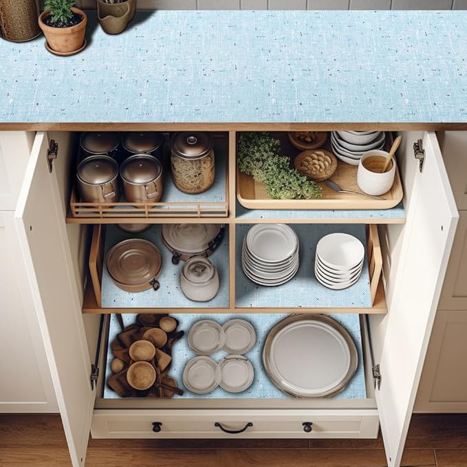 12inx60in Shelf Liner for Kitchen Cabinets Non Adhesive Kitchen Drawer Liner, Waterproof Shelf Liner Durable Anti-Slip for Kitchen Cabinets Shelf Liner - Image 8