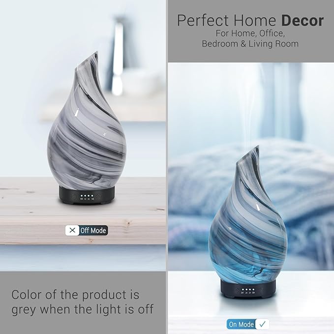 Oil Diffuser & Essential Oils Set - Aromatherapy Diffuser with 6 Essential Oils Set, Ultrasonic Cool Mist Oil Diffusers for Essential Oils, 4 Timer & 7 LED Light, with Auto Shut-Off Protection Gifts - Image 2