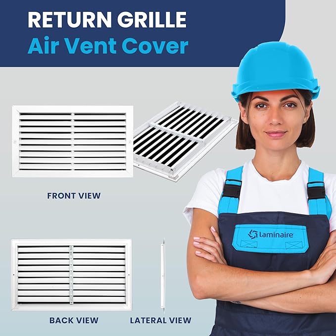 18x10 Inch (Duct Opening) Air Return Vent Cover Decorative – Premium Aluminum AC Vent Cover for Ceiling & Wall, Rustproof Grille, Ideal for Home HVAC Grille, Durable & Easy to Install by ACLAMINAIRE - Image 2
