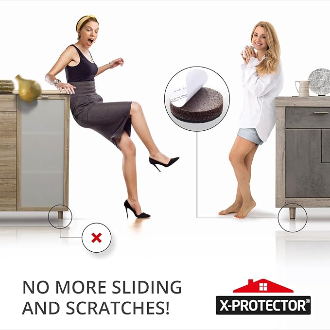 Non Slip Furniture Pads 16 pcs 1" X-Protector - Premium Furniture Grippers! Self-Adhesive Rubber Feet Furniture Feet - Ideal Non Skid Furniture Pad Floor Protectors - Keep Furniture in Place! - Image 6