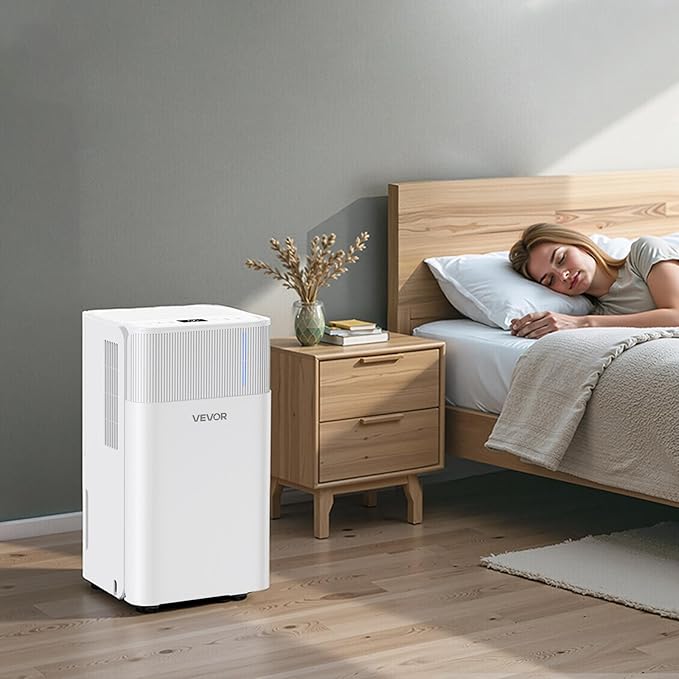 VEVOR 30 Pints Dehumidifier for Home & Basement, 1500 Sq.Ft Large CoverageDrain Hose for Commercial & Industrial Use, Smart Humidity Control, Low Noise for Large Rooms, Warehouses, Bedrooms & Storage - Image 8