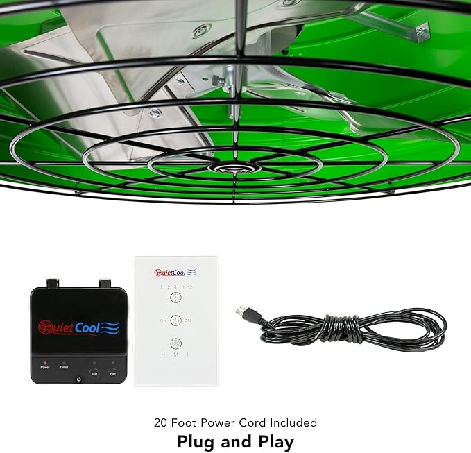 Quietcool QC ES-7000 RF Energy Saver Advanced Whole House Fan with Wireless Control - Up to 6878 CFM - As low as 164 watts - Two Speed - Covers up to 3,439 SQFT - 10 Year Warranty - Image 2